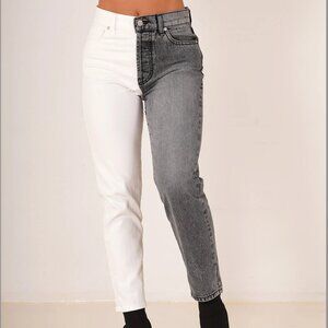 REVICE True Love/Checkmate Black/White Split Jeans Size 28